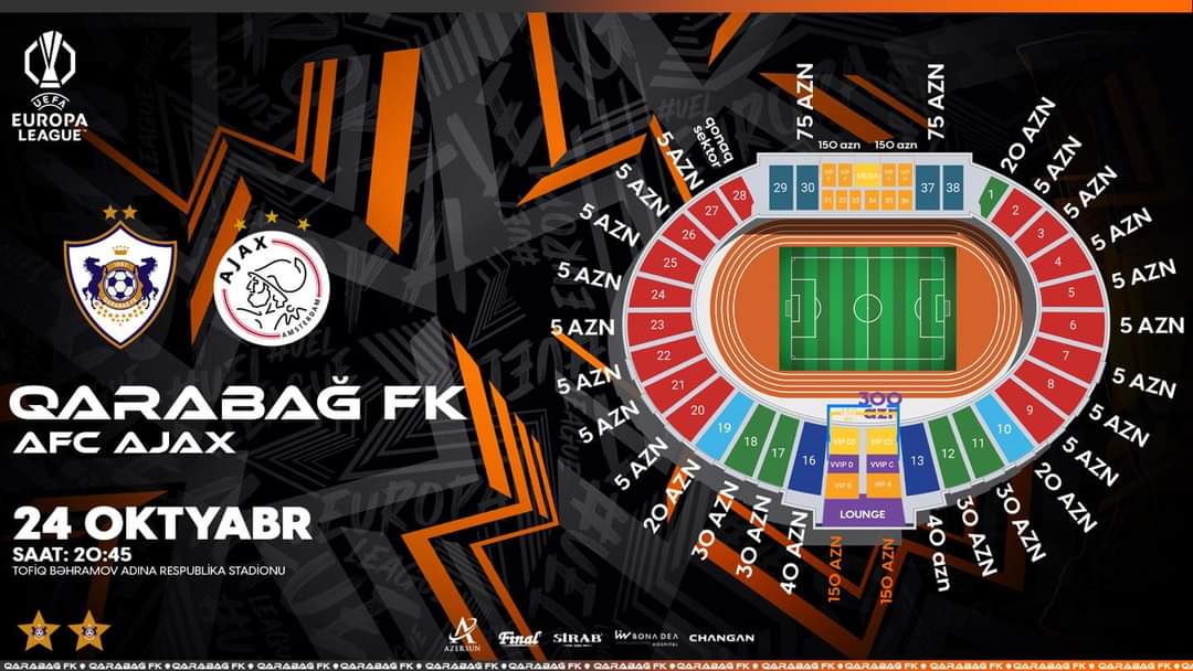How many tickets have been sold for the Qarabag  Ajax match