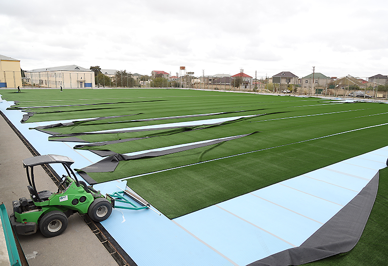 The grass cover of the stadium is being rebuilt