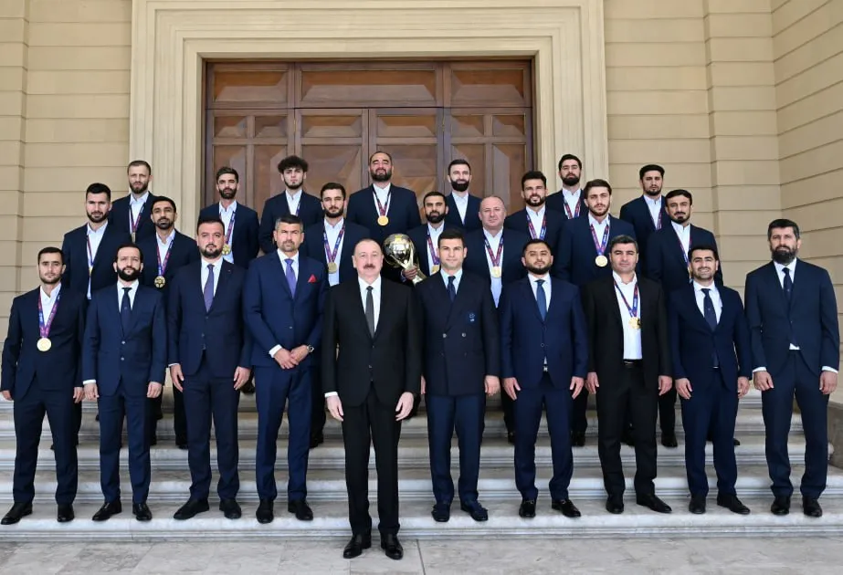 President Ilham Aliyev meets with World Champion Azerbaijani national minifootball team